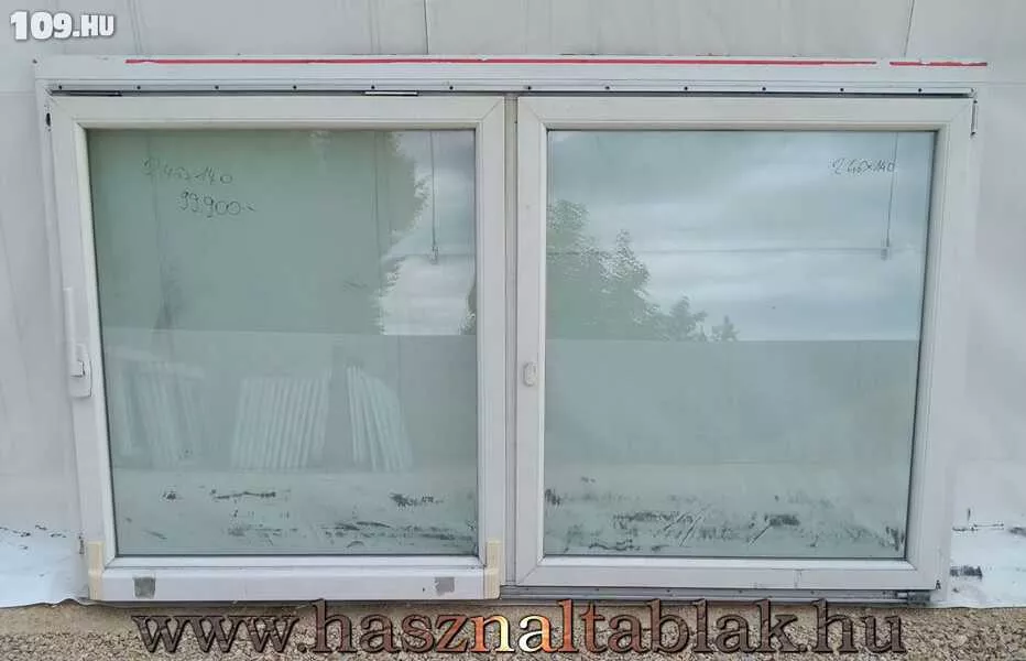 Használt műanyag toló-bukó ablak toló bukó + bukó-nyíló kivitel